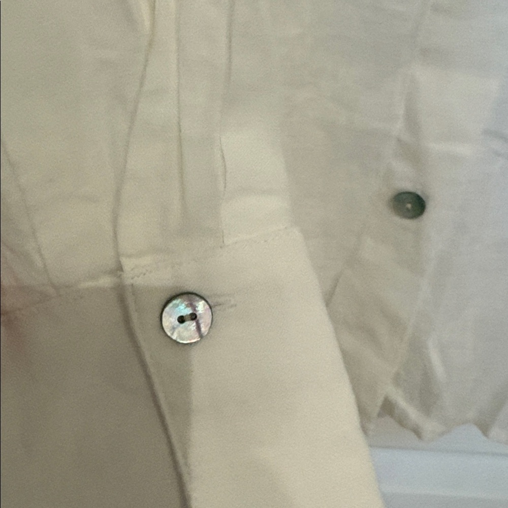 Vince White Linen-Blend Button Collar Shirt - Picture 4 of 7